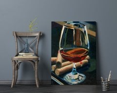 BK Home Cigars And Brandy Tasarımlı Kanvas Tablo 70x100cm-1