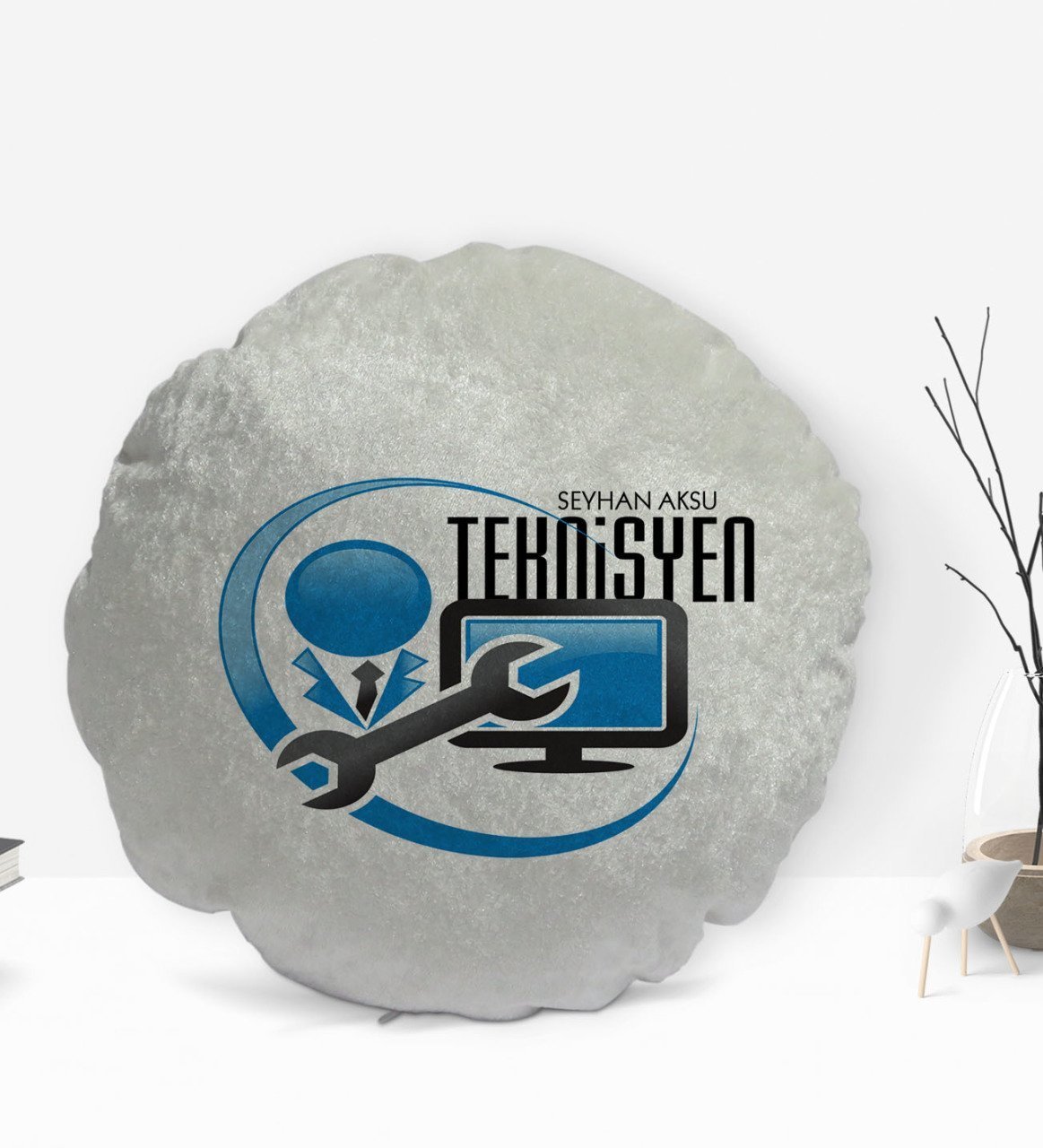 Kişiye Özel İsimli Teknisyen Tasarımlı Dekoratif Kırlent Yastık-1