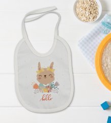 BK Kids Hello Tasarımlı Bebek Body Zıbın ve Mama Önlüğü Hediye Seti - Model 1