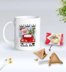 Yılbaşı Hediyesi BK Gift Kişiye Özel Yeni Yıl Tasarımlı Beyaz Kupa Bardak ve Yeni Yıl Dilekleri Şans Kurabiyesi Hediye Seti-2, Sevgiliye Hediye, Arkadaşa Hediye