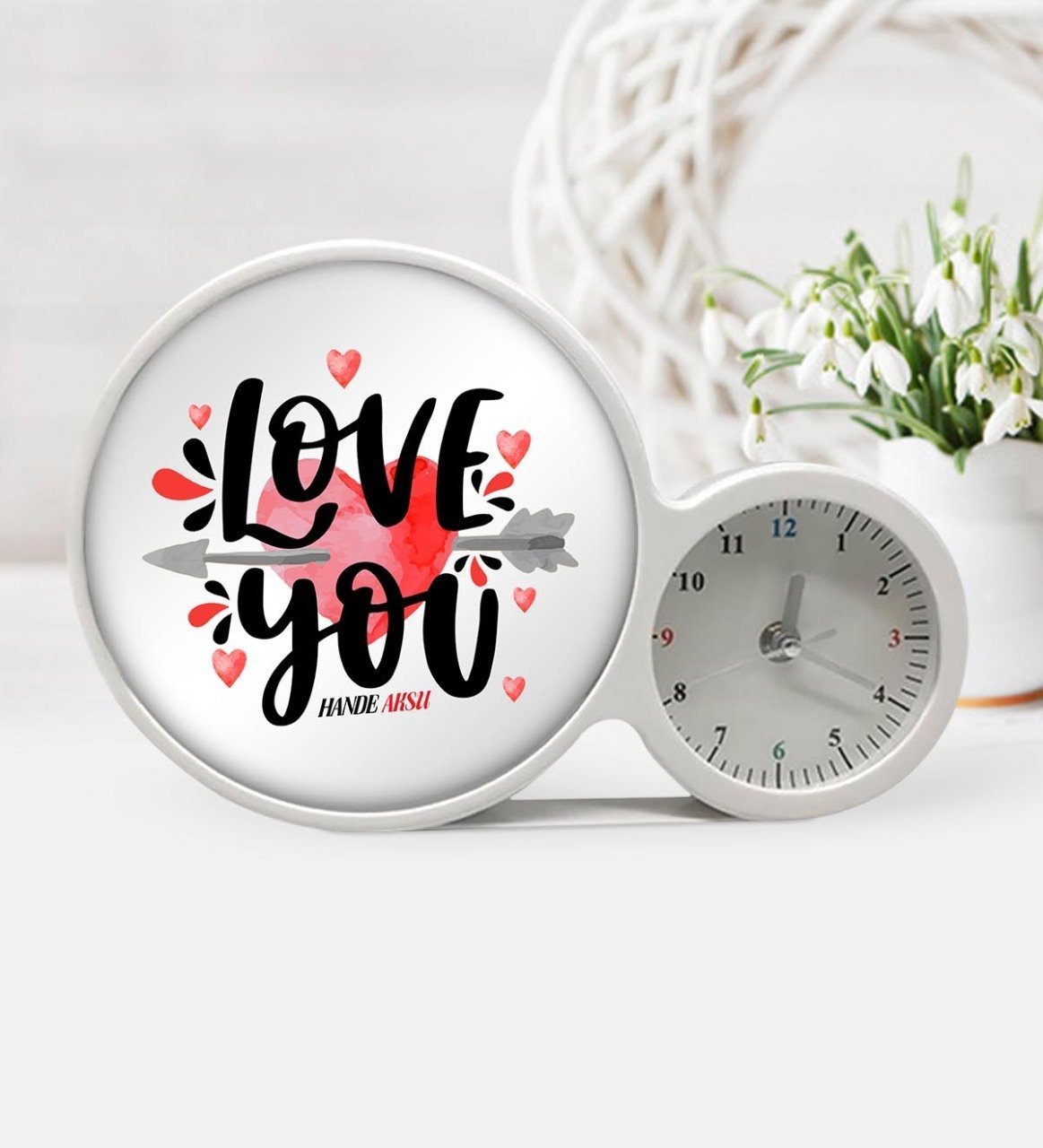 Kişiye Özel Seni Seviyorum Saatli Sihirli LED Ayna Çerçeve - 2
