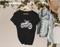 BK Gift Motorsiklet Tasarımlı Kadın Siyah T-shirt -12, Arkadaşa Hediye, Doğum Günü Hediyesi, Sevgili Hediyesi