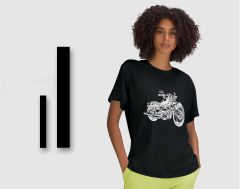 BK Gift Motorsiklet Tasarımlı Kadın Siyah T-shirt -12, Arkadaşa Hediye, Doğum Günü Hediyesi, Sevgili Hediyesi