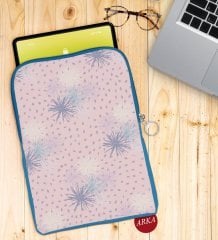 BK Gift Modern Art Tasarımlı Taşınabilir Koruyucu Tablet Kılıfı & Organizer Çanta - Mavi-3