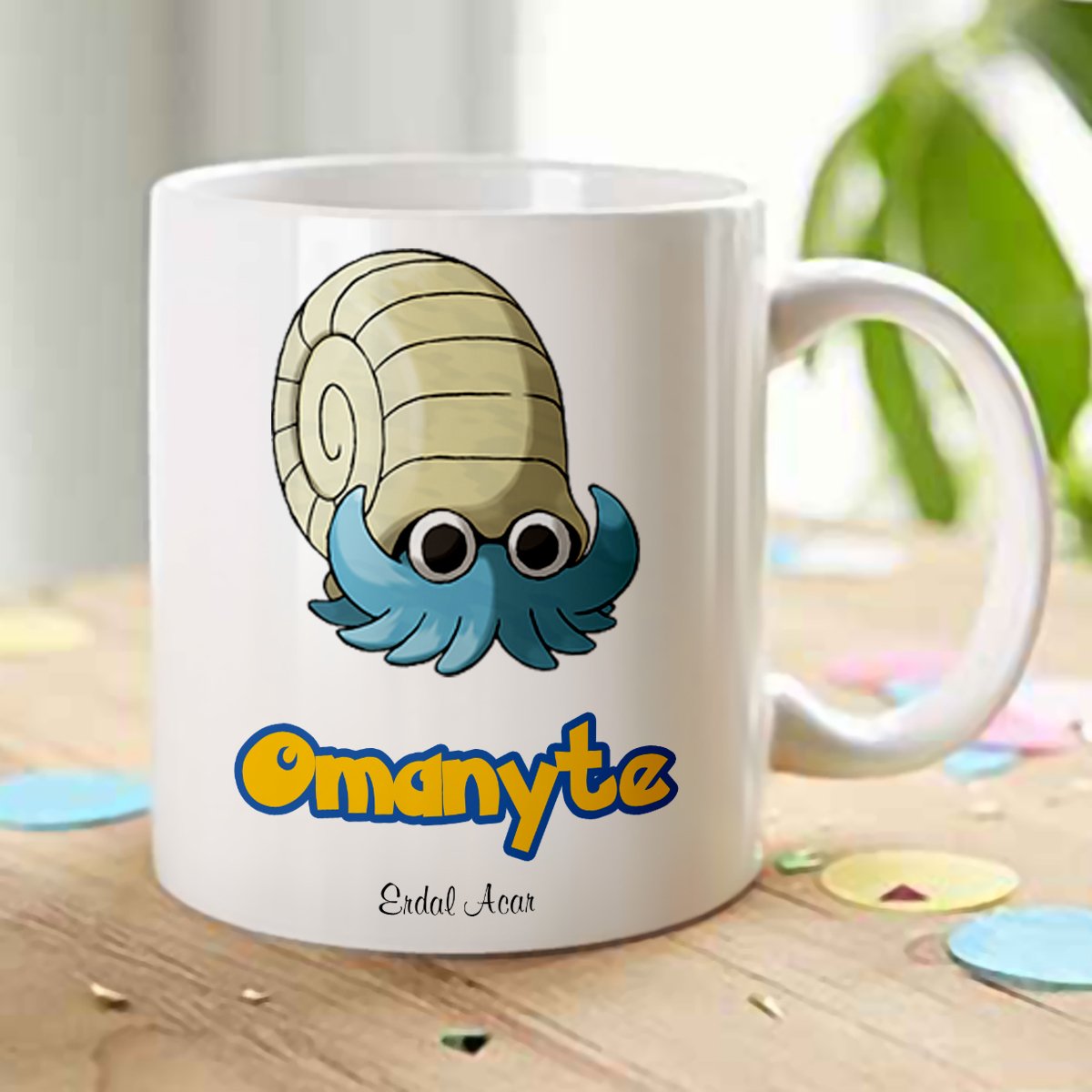 Kişiye Özel Pokemon Omanyte Beyaz Kupa Bardak