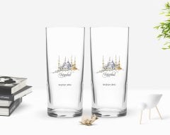 Kişiye Özel Renkli Baskılı İstanbul Tasarımlı Turistik İkili Rakı Bardağı Seti-4