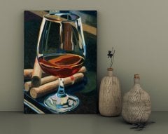 BK Home Cigars And Brandy Tasarımlı Kanvas Tablo 30x50cm-1