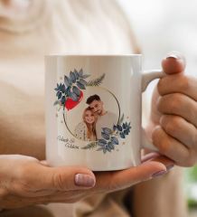 Yılbaşı Hediyesi BK Gift Kişiye Özel İsimli Fotoğraflı Beyaz Kupa Bardak ve Yeni Yıl Dilekleri Şans Kurabiyesi Hediye Seti-1, Sevgiliye Hediye, Arkadaşa Hediye