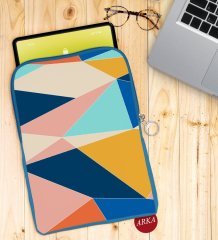 BK Gift Modern Art Tasarımlı Taşınabilir Koruyucu Tablet Kılıfı & Organizer Çanta - Mavi-2
