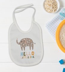 BK Kids Hello Little One Tasarımlı Bebek Body Zıbın ve Mama Önlüğü Hediye Seti - Model 1