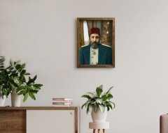 BK Home Sultan II Abdülhamid Han Tasarımlı Doğal Masif Ahşap Çerçeveli Tablo-7