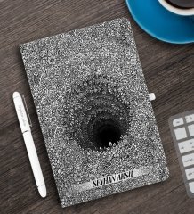 Kişiye Özel 3D Çizim Kapaklı Beyaz Defter Kalem Seti - 1