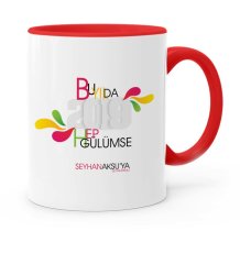 Kişiye Özel Bu Yılda Hep Gülümse Kırmızı Kupa Bardak