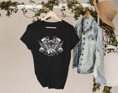 BK Gift Motorsiklet Tasarımlı Kadın Siyah T-shirt -10, Arkadaşa Hediye, Doğum Günü Hediyesi, Sevgili Hediyesi