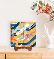 BK Gift Modern Art Tasarımlı Ahşap Standlı Puzzle Çerçeve-7