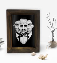 BK Gift Baba Godfather Tasarımlı Dekoratif Doğal Masif Ahşap Çerçeve 15x20cm-5