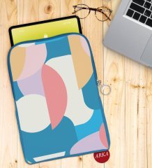 BK Gift Modern Art Tasarımlı Taşınabilir Koruyucu Tablet Kılıfı & Organizer Çanta - Mavi-1