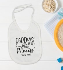 BK Kids Kişiye Özel Daddy's Little Princess Tasarımlı Bebek Mama Önlüğü - Model 1