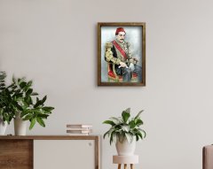 BK Home Sultan II Abdülhamid Han Tasarımlı Doğal Masif Ahşap Çerçeveli Tablo-6