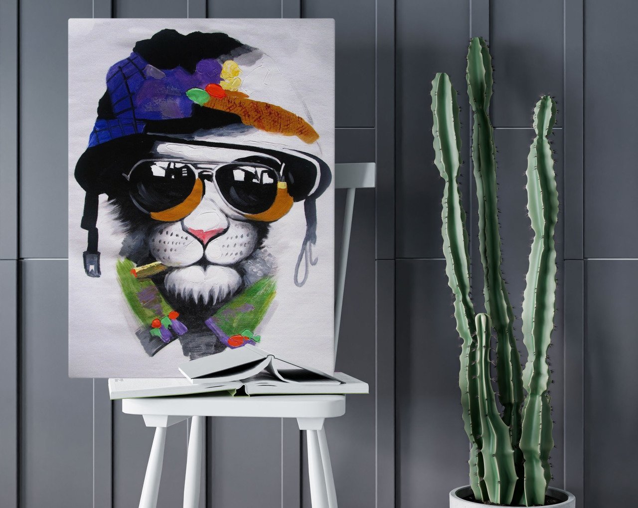 BK Home Cat Mafia Tasarımlı Kanvas Tablo 50x70cm-1