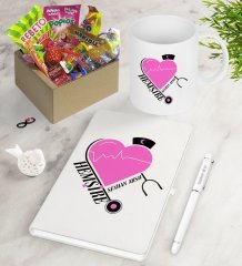 Kişiye Özel Hemşire Nostaljik Lezzetler Defter Kalem Kupa Hediye Seti-6