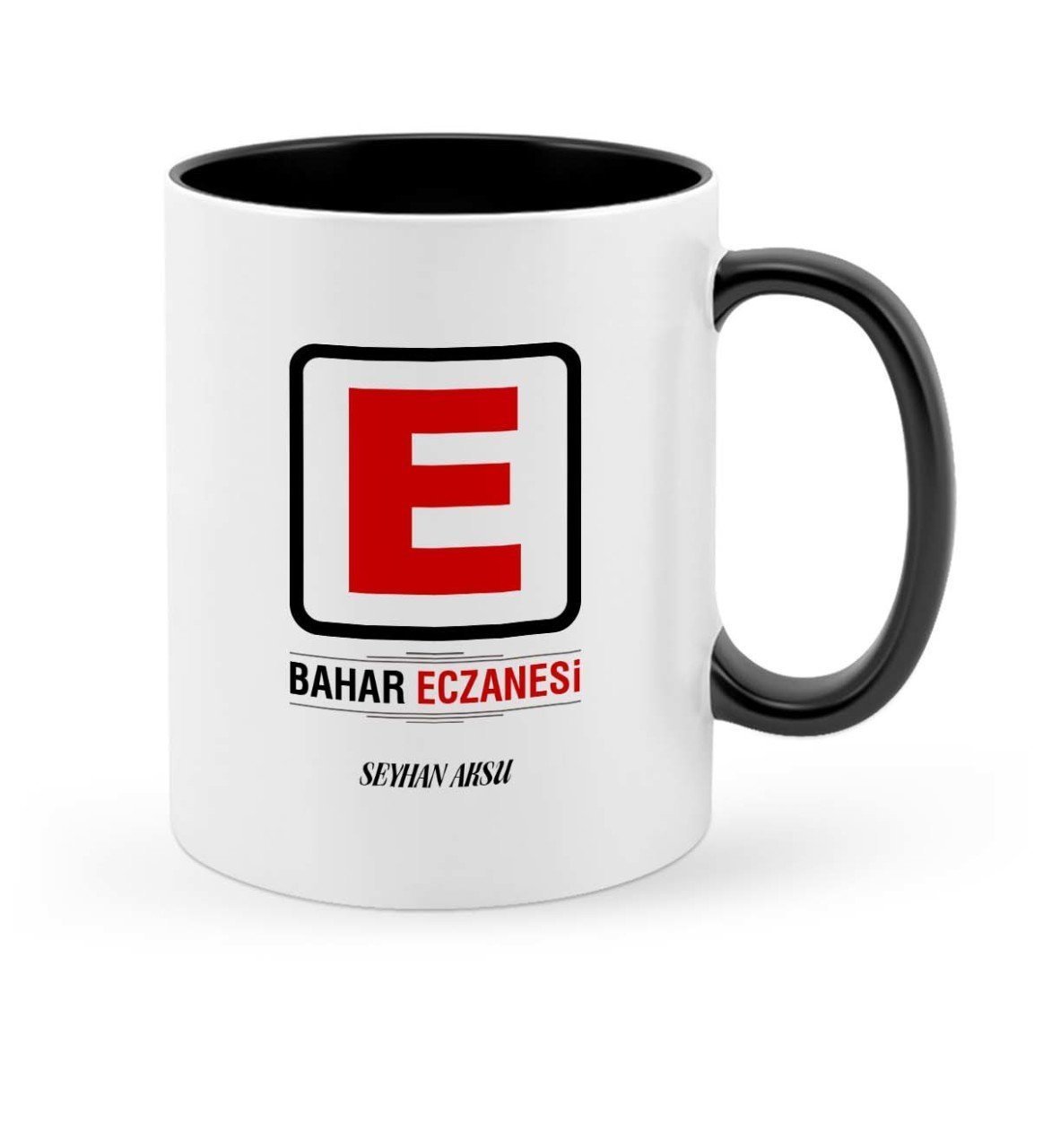 Kişiye Özel Mesleki Eczane Siyah Kupa Bardak - 1
