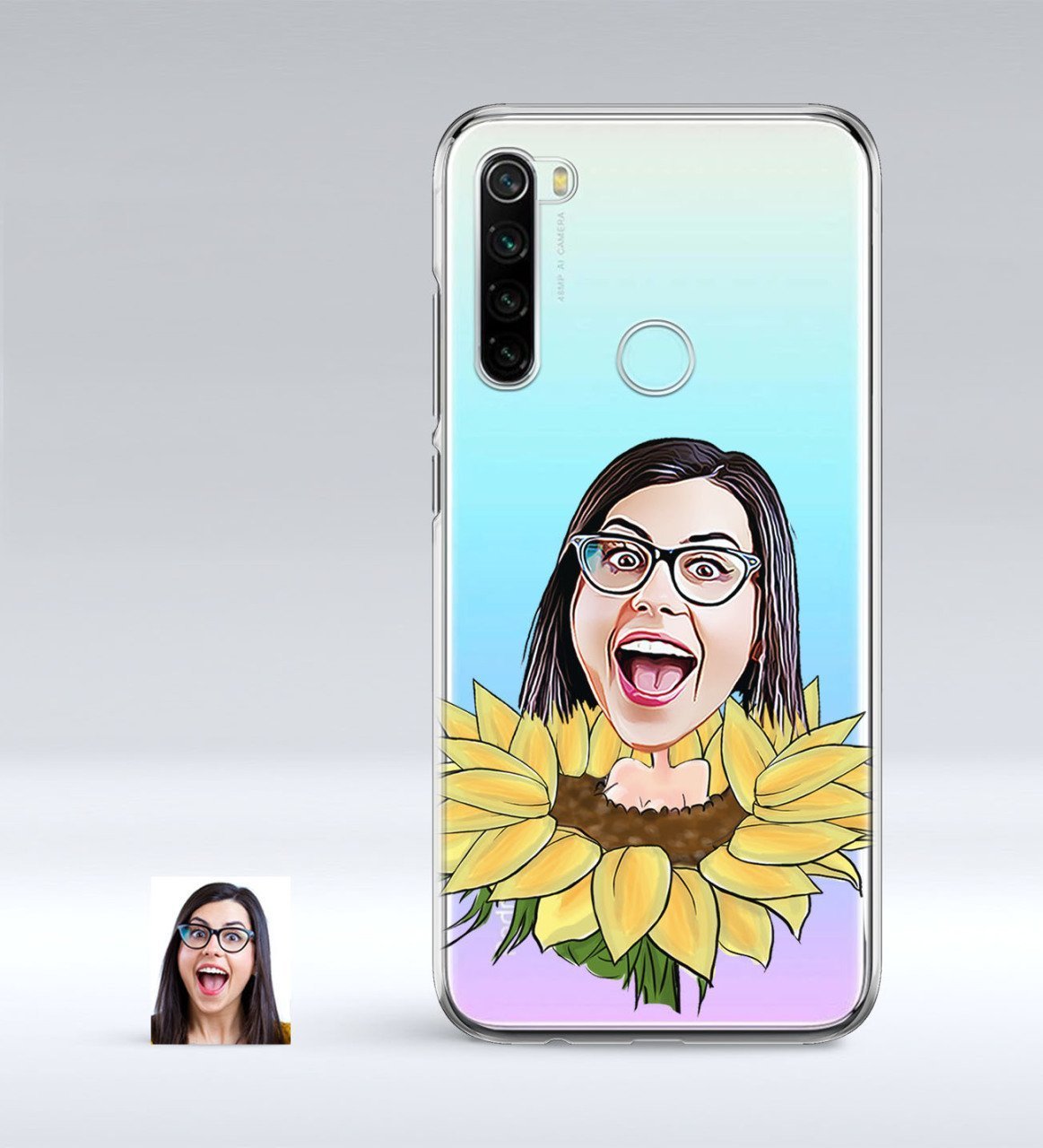 Kişiye Özel Bayan Karikatürlü Xiaomi Redmi Note 8 İnce Şeffaf Silikon Telefon Kapağı-47