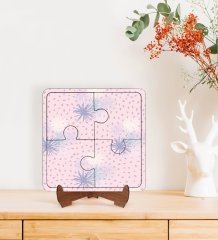 BK Gift Modern Art Tasarımlı Ahşap Standlı Puzzle Çerçeve-6