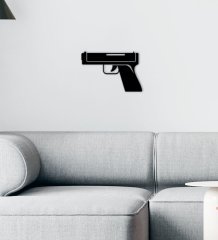 BK Gift Silah Tasarımlı Ahşap Duvar Süsü-40