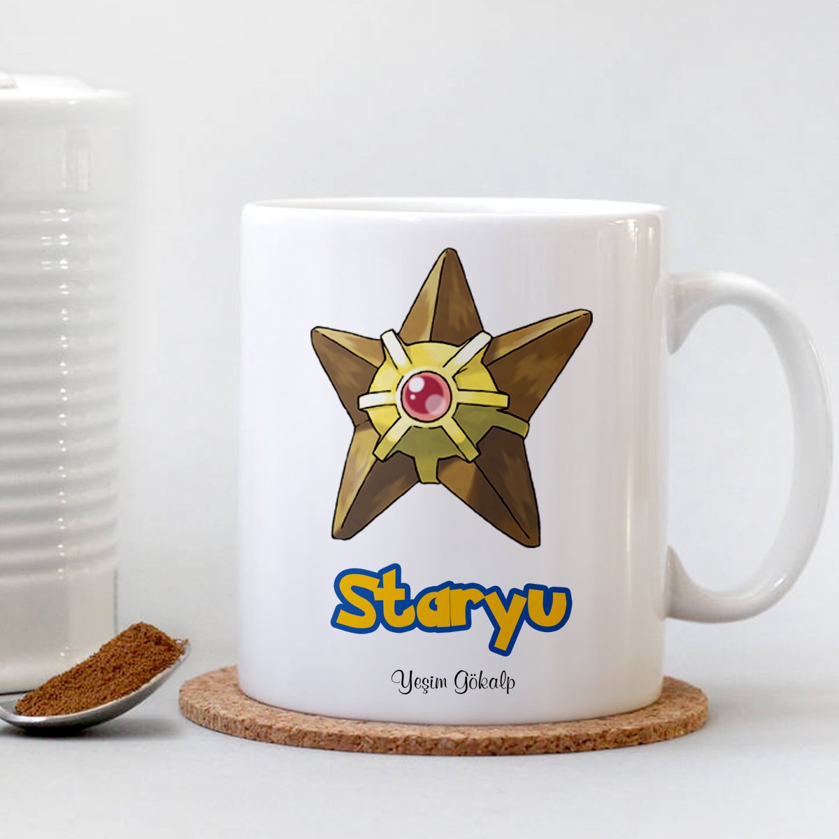 Kişiye Özel Pokemon Staryu Beyaz Kupa Bardak