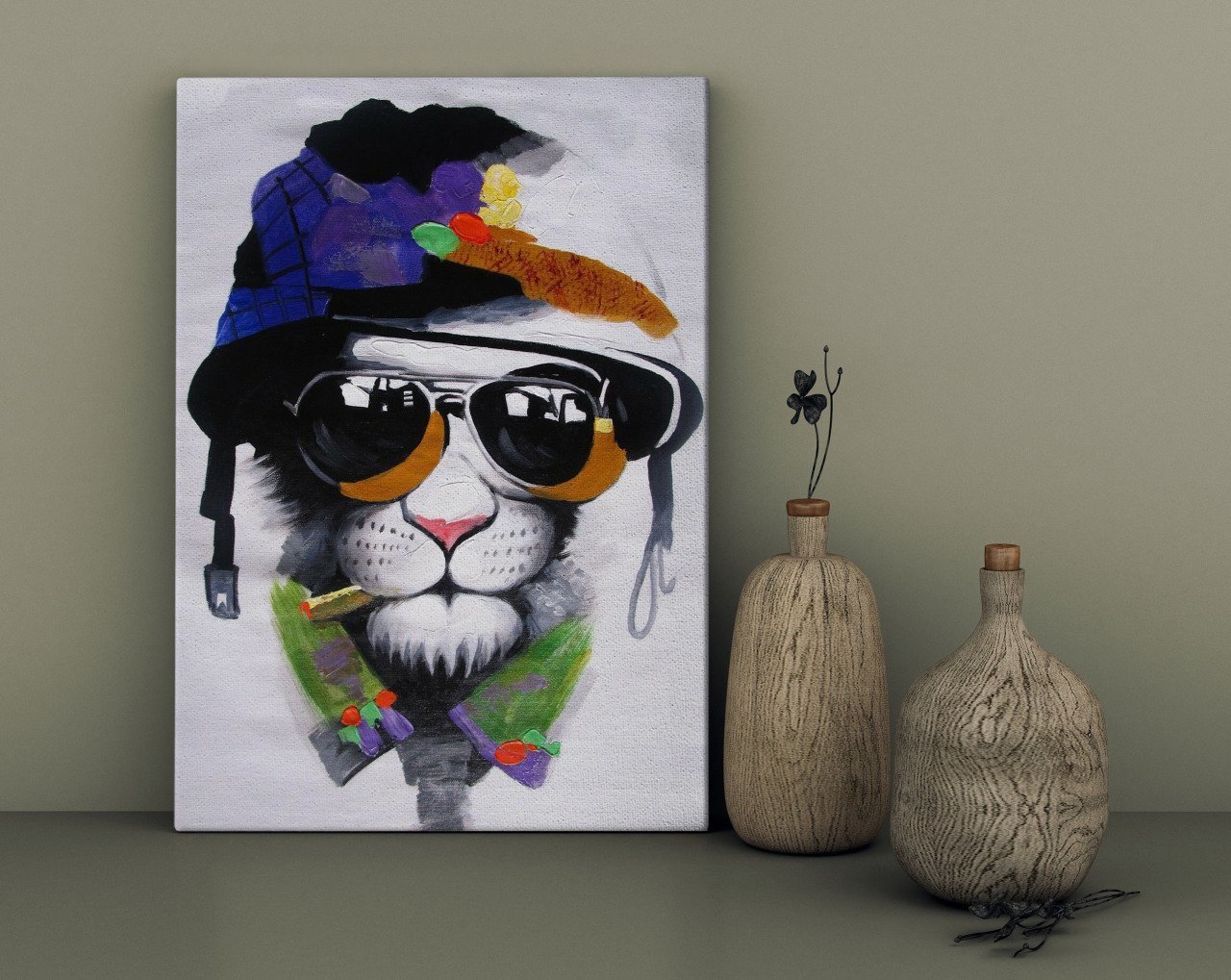 BK Home Cat Mafia Tasarımlı Kanvas Tablo 30x50cm-1