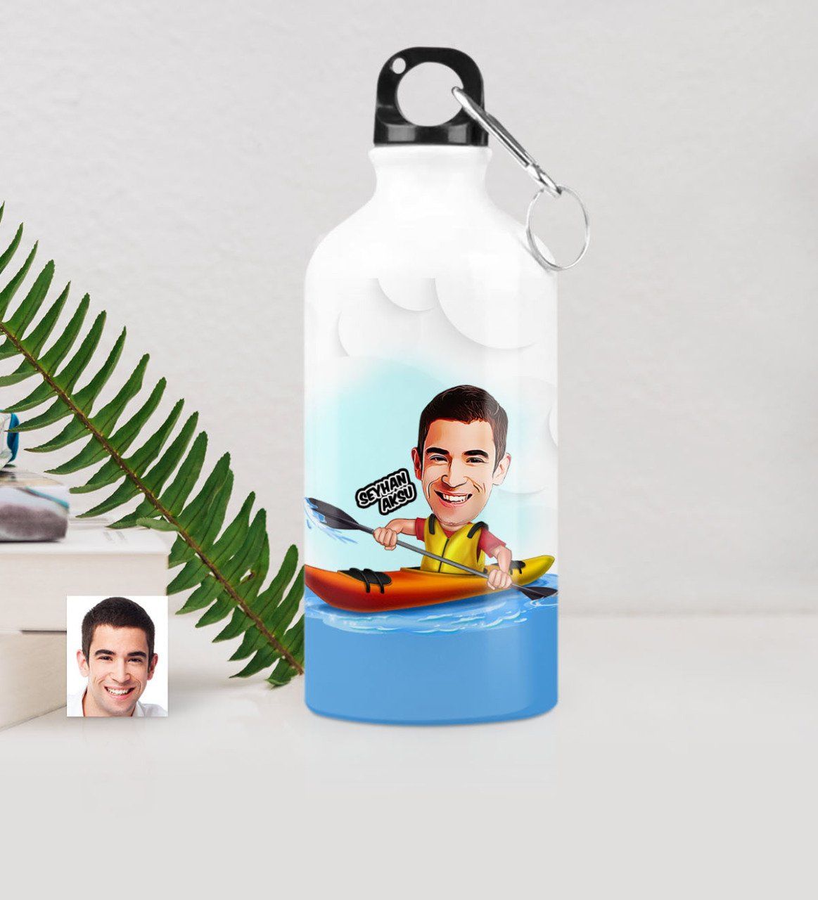 Kişiye Özel Bay Kanocu Karikatürlü Metal Suluk (500 ml.)