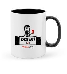Kişiye Özel Mesleki Eczacı Siyah Kupa Bardak - 5