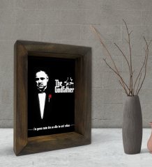 BK Gift Baba Godfather Tasarımlı Dekoratif Doğal Masif Ahşap Çerçeve 15x20cm-3