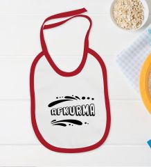 BK Kids Afkurma Tasarımlı Kırmızı Bebek Body Zıbın ve Mama Önlüğü Hediye Seti-1
