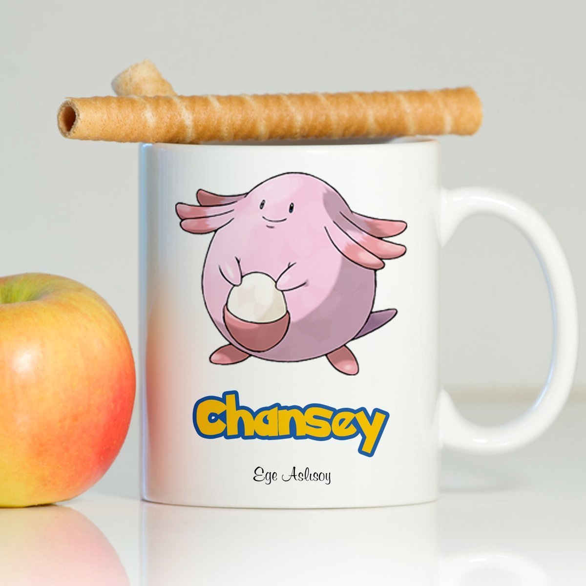 Kişiye Özel Pokemon Chansey Beyaz Kupa Bardak