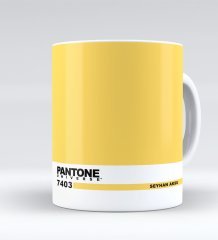 Kişiye Özel İsimli Pantone 7403 Beyaz Kupa Bardak