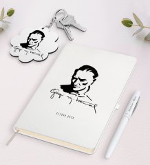 Kişiye Özel Atatürk Temalı Beyaz Defter Kalem ve Anahtarlık Hediye Seti-19