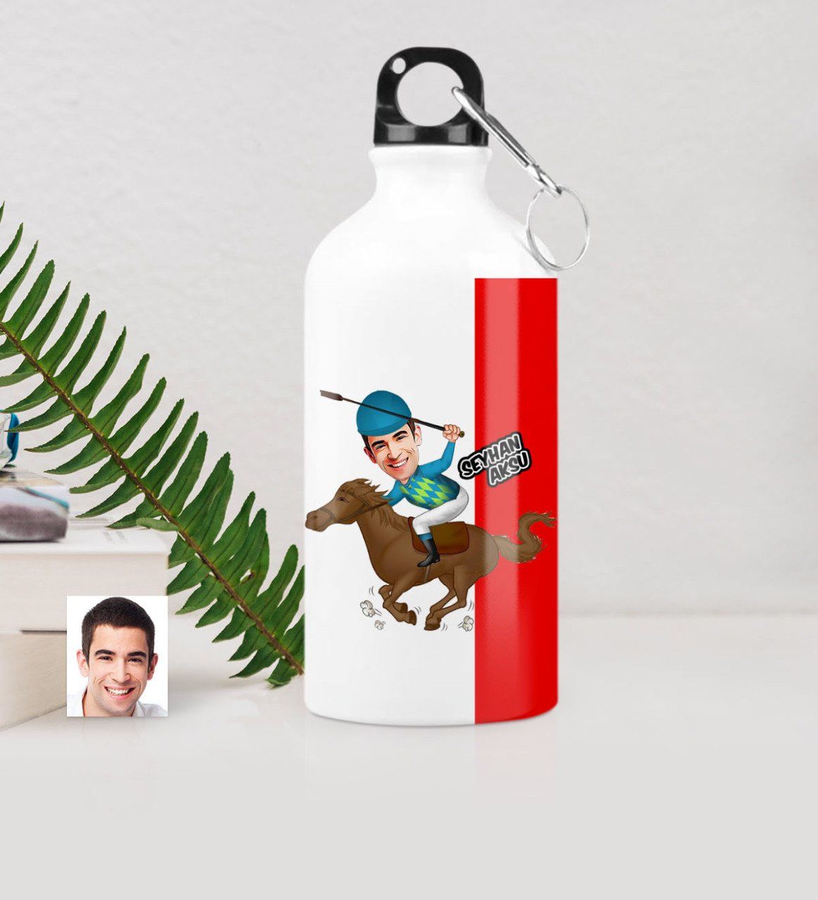Kişiye Özel Bay Jokey Karikatürlü Metal Suluk (500 ml.)