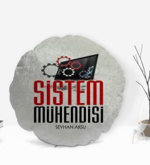 Kişiye Özel İsimli Sistem Mühendisi Tasarımlı Dekoratif Kırlent Yastık-2