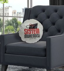 Kişiye Özel İsimli Sistem Mühendisi Tasarımlı Dekoratif Kırlent Yastık-2