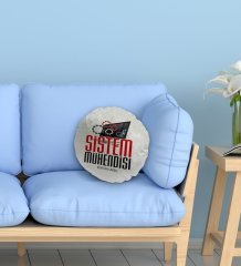 Kişiye Özel İsimli Sistem Mühendisi Tasarımlı Dekoratif Kırlent Yastık-2
