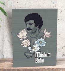 BK Gift Müslüm Baba Tasarımlı Dekoratif Mini Kanvas Tablo 15x20cm-1