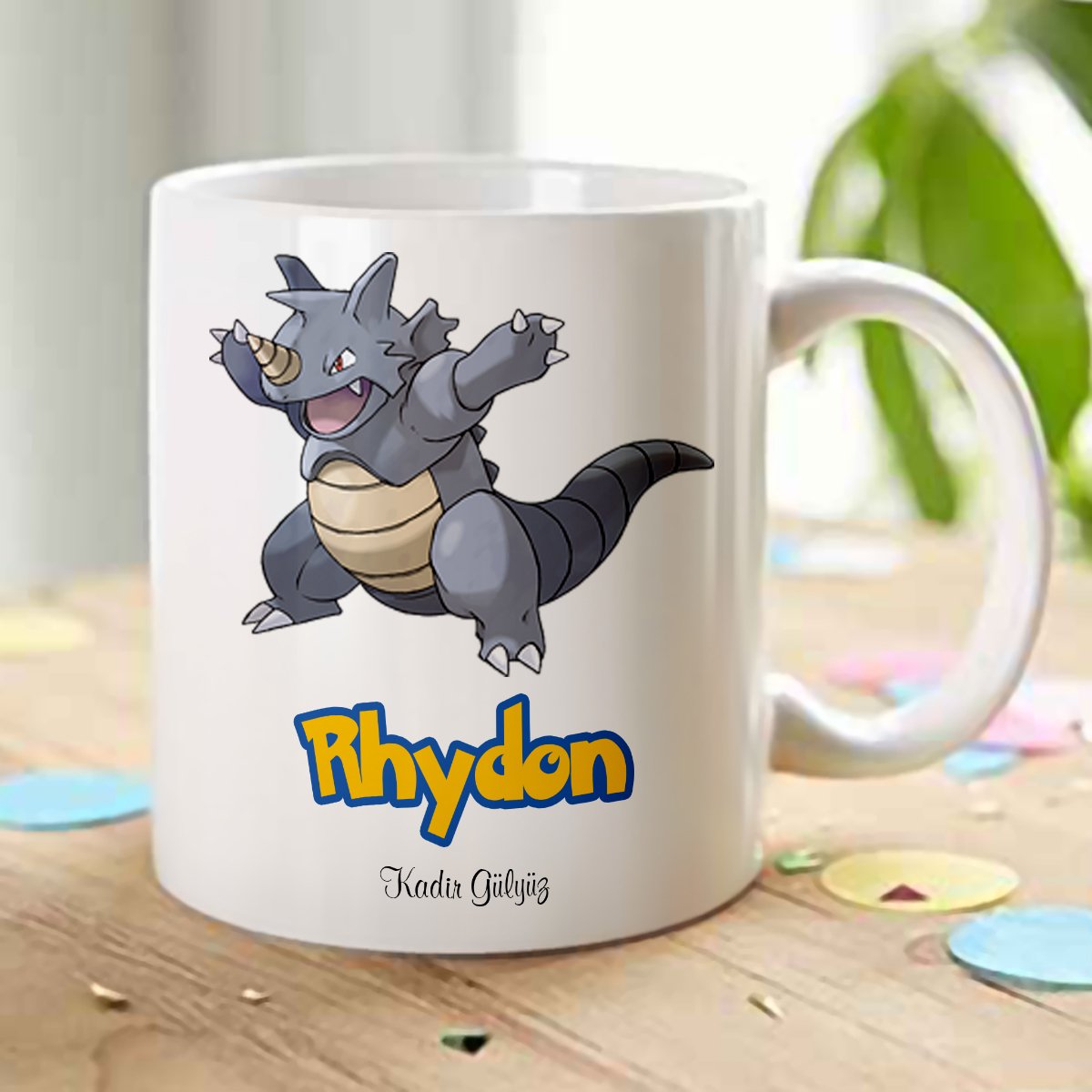 Kişiye Özel Pokemon Rhydon Beyaz Kupa Bardak