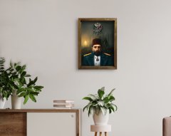 BK Home Sultan II Abdülhamid Han Tasarımlı Doğal Masif Ahşap Çerçeveli Tablo-3