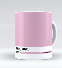 Kişiye Özel İsimli Pantone 5155 Beyaz Kupa Bardak