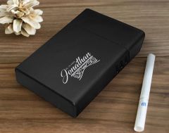 BK Gift Kişiye Özel İsimli Tarihli Siyah Metal Sigara Tabakası-5, Arkadaşa Hediye, İsimli Sigaralık, Metal Sigara Kutusu