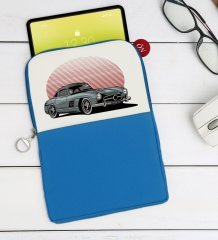 BK Gift Klasik Araç Tasarımlı Taşınabilir Koruyucu Tablet Kılıfı & Organizer Çanta - Mavi-9