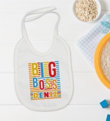 BK Kids Kişiye Özel Big Boss Tasarımlı Bebek Mama Önlüğü - Model 1