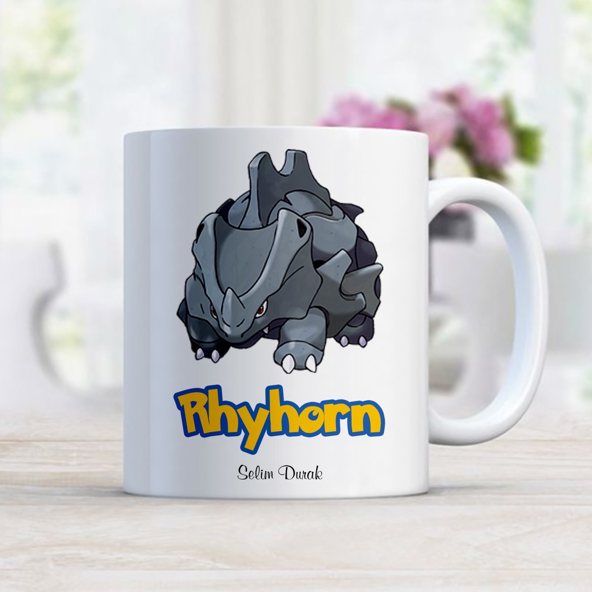 Kişiye Özel Pokemon Rhyhorn Beyaz Kupa Bardak